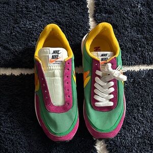 Nike Green and Pink Retro Sneakers